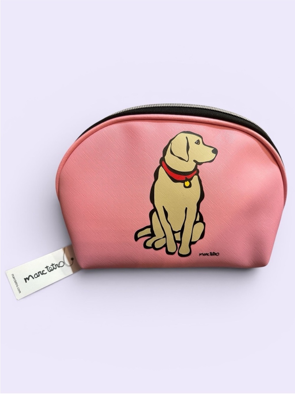 Marc Tetro Pink Dog Cosmetic Pouch NWT